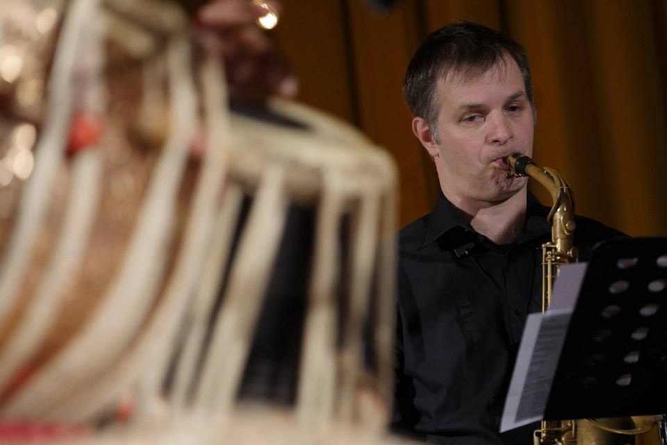 Saxophone and tabla in cross-cultural dialogue