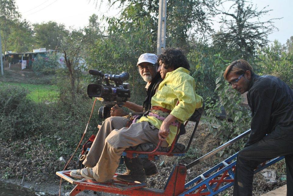 Behind the scenes during production in India