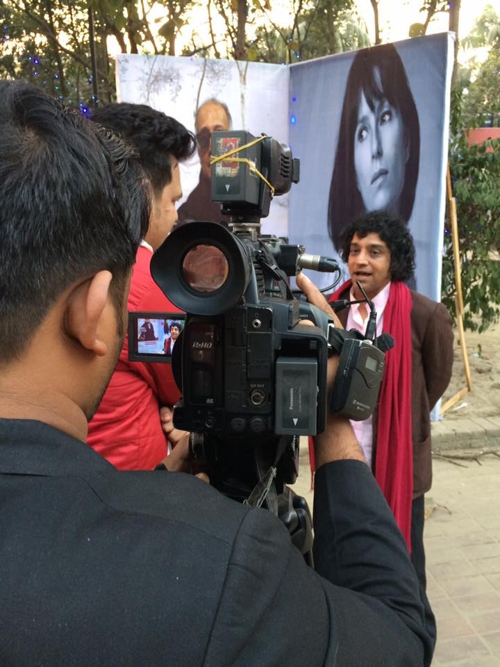Media interview during the film journey