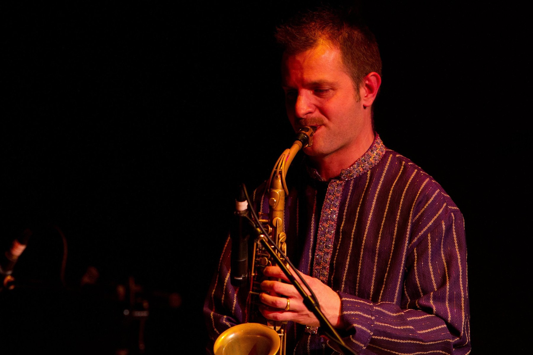 Nicolas Buff performing saxophone