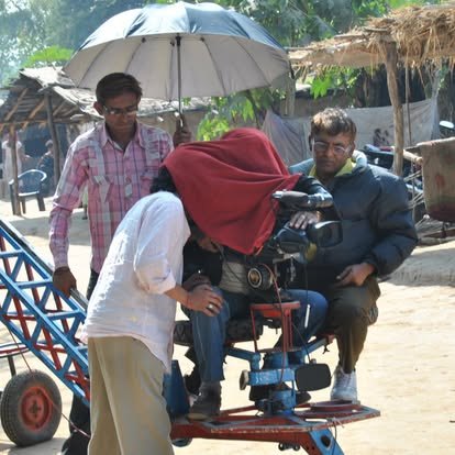 Behind the scenes filming The Colour of Darkness
